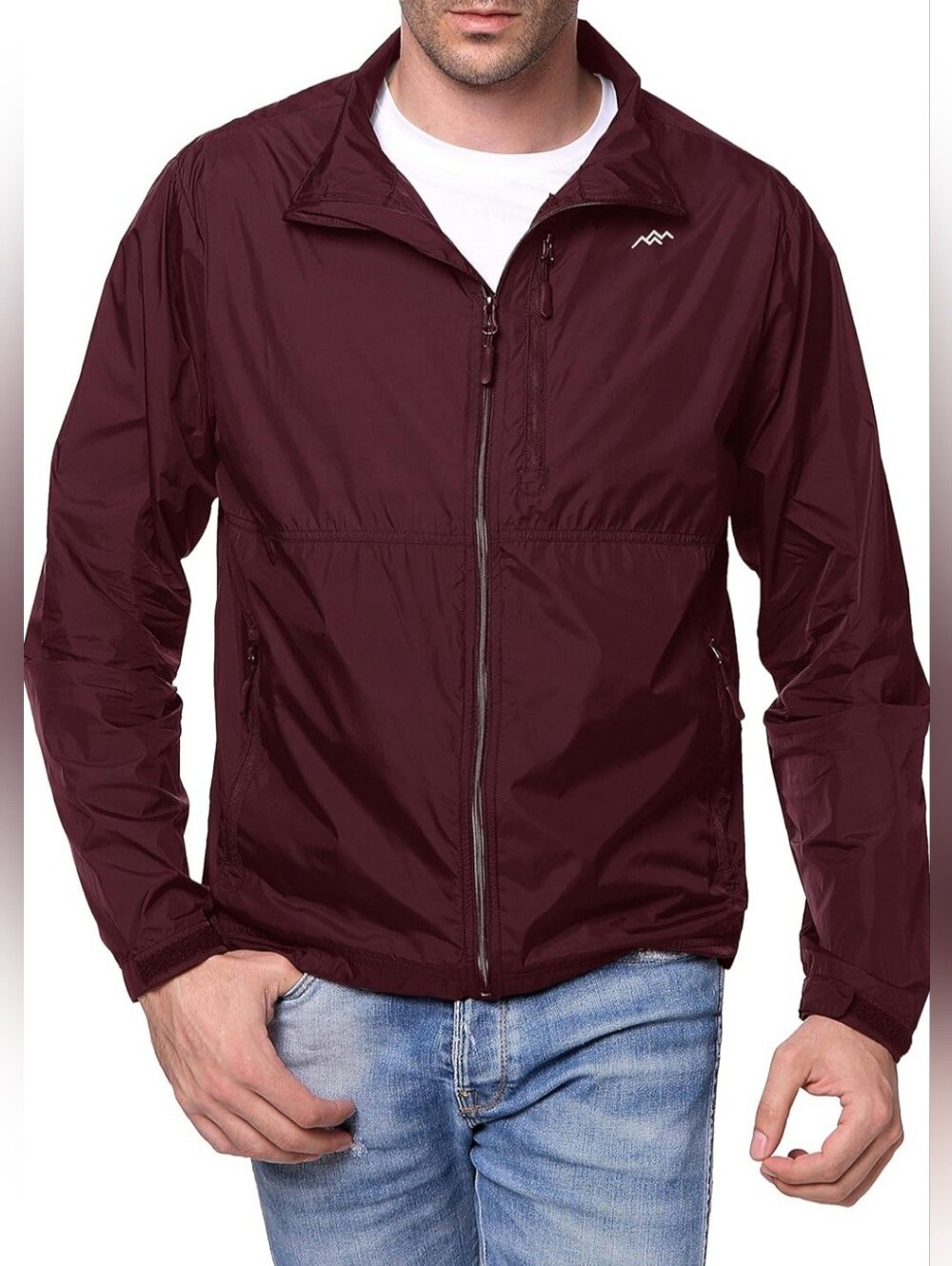 Trailside Men's Lightweight Maroon Windbreaker Jacket Size XL BM-3923